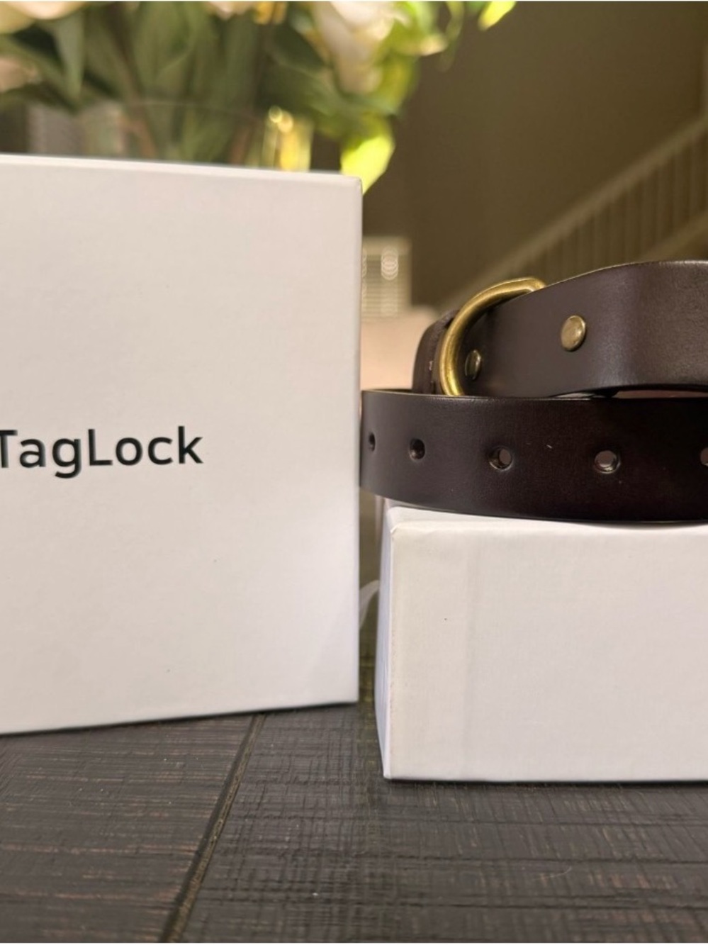 ✨ Real Leather Heavy-Duty AirTag Dog Collar – Brand New! ✨